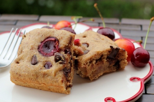 Recipe for a cake with cherries and chocolate