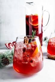 Champagne punch with pomegranates