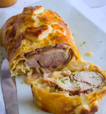 Pork baked in dough