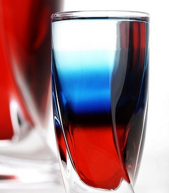 White-blue-red drink