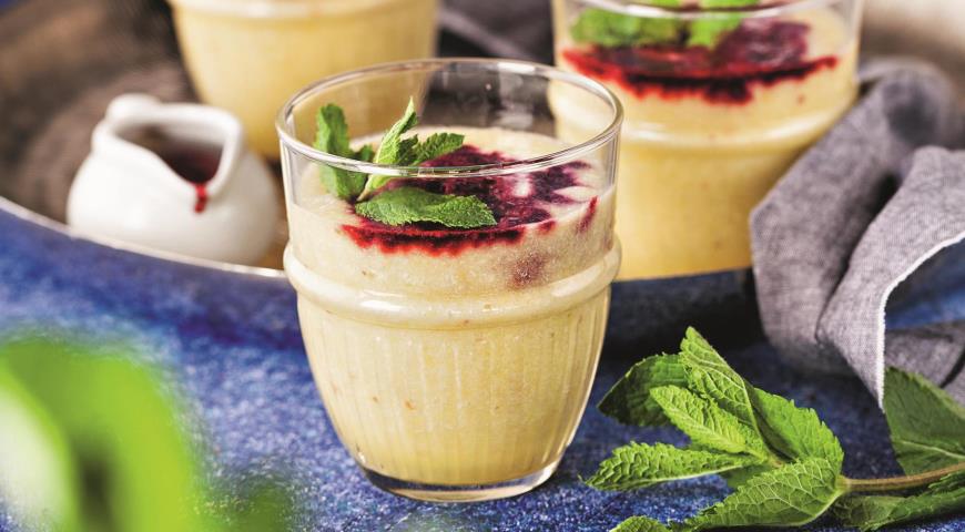 Melon, peach and blackberry soup