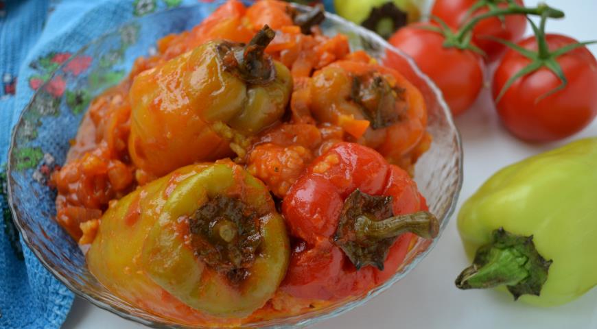 Peppers with rice