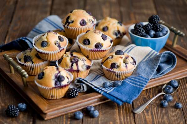 Muffin with blueberries