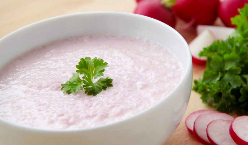 Creamy radish soup