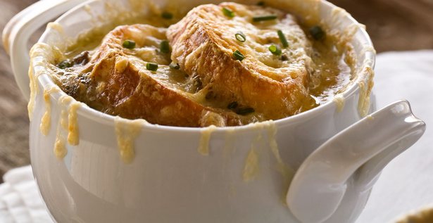 French onion soup with mushrooms