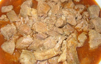 Roast pork in a pan