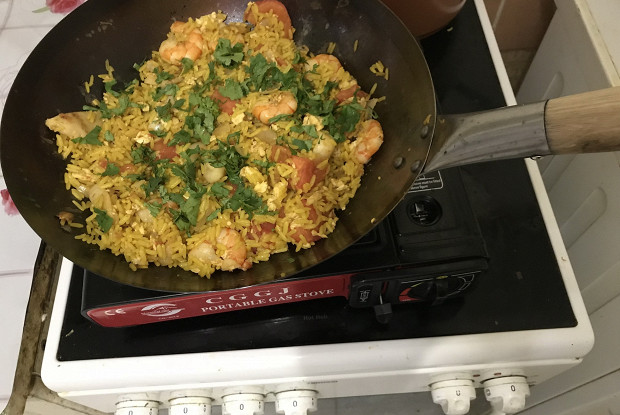 Thai fried rice with seafood