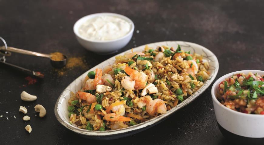 Indian rice with shrimps in 15 minutes