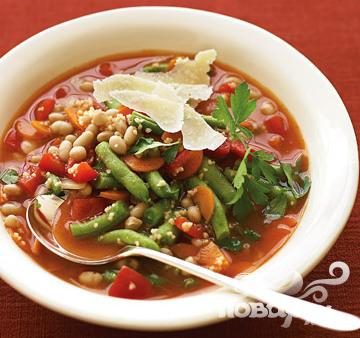 Minestrone in the microwave