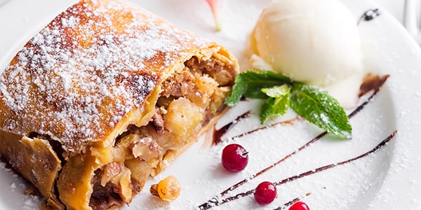 Austrian strudel with apples