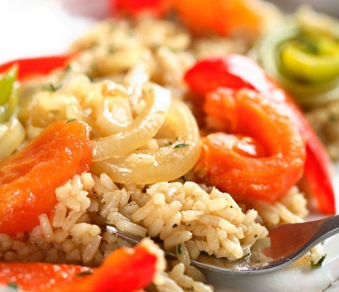 Cold rice with vegetables