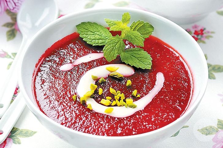 Strawberry Pistachio Soup