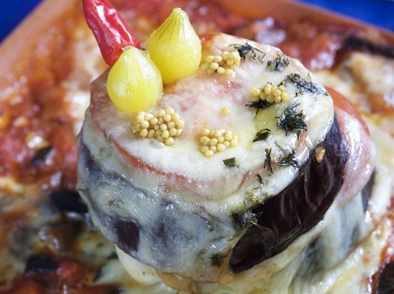 Stuffed eggplant with meat and rice
