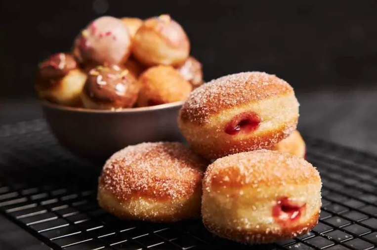 Soft donuts with cherry filling