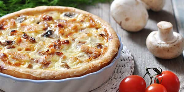 Puff pastry with mushrooms and cheese