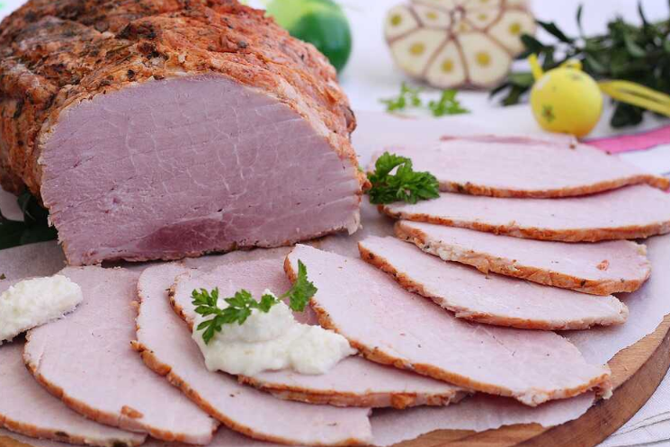 Homemade ham baked in the sleeve