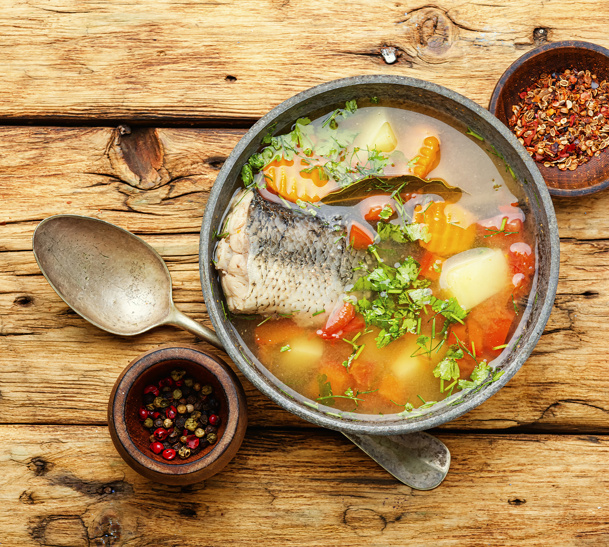 Perch fish soup