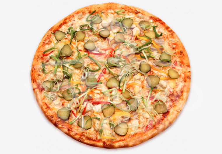 Pizza with pickles