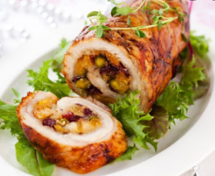 Meat roll with a delicious nut flavor