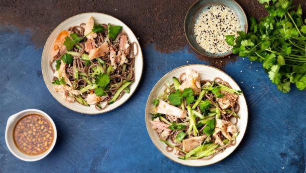 Quick Buckwheat Salad with Grilled Chicken