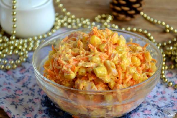 Spicy salad with Korean carrots