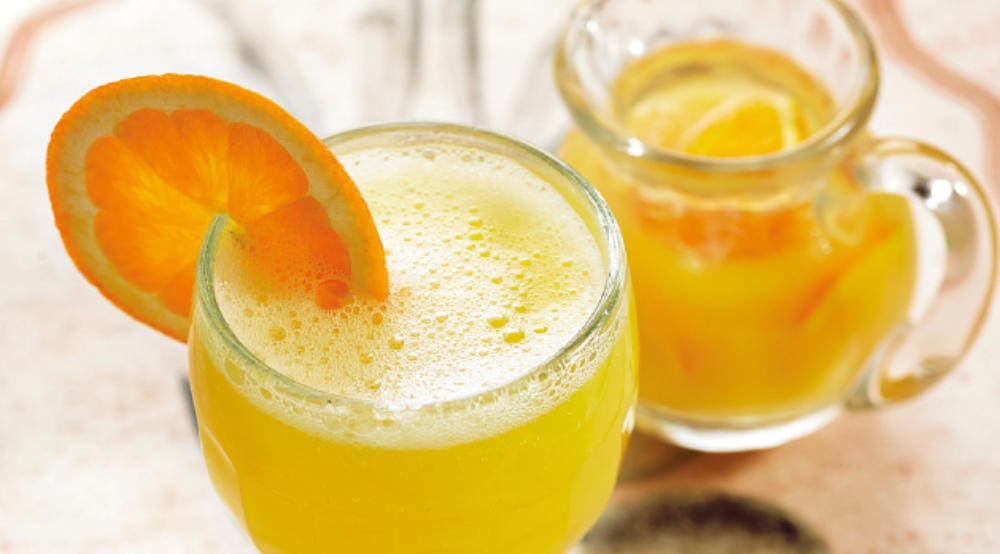 Homemade lemonade with orange