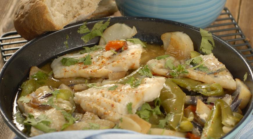 Cod fillet with summer vegetables