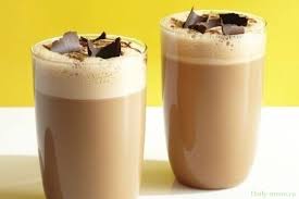 Coffee and milk shake with chocolate