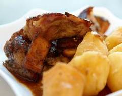 Pork shoulder with melon