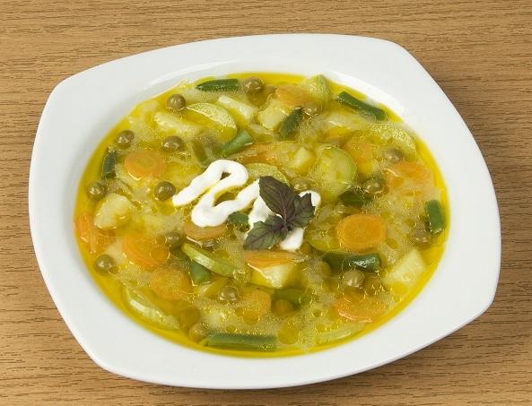 Light soup with zucchini on a spring day.