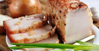 Hot pickled lard is a homemade delicacy!