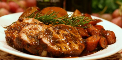 Roast meat with vegetables