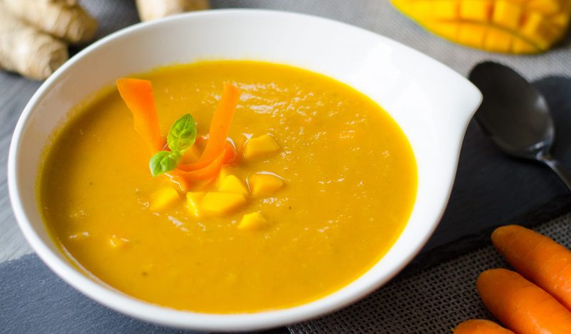 Mango and carrot soup