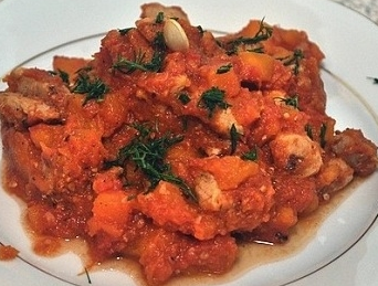 Pork stew with pumpkin