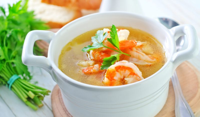Fish soup with shrimps