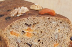 Sourdough wheat-rye bread with nuts and dried fruits