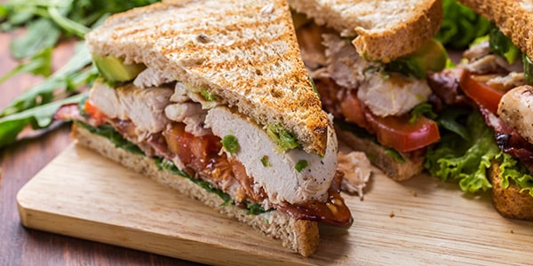 Traditional chicken and tomato sandwich