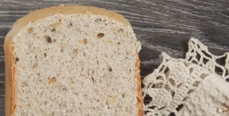 Bread with walnuts in a bread maker
