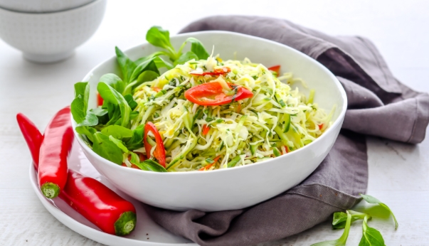 Cabbage and Cucumber Salad with Mint