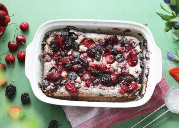 Cottage Cheese Jellied Pie with Berries