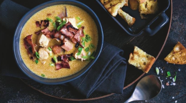 Cheese Soup with Chicken and Brisket