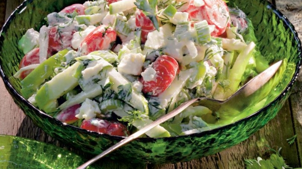 Summer Salad with Feta Cheese Dressing