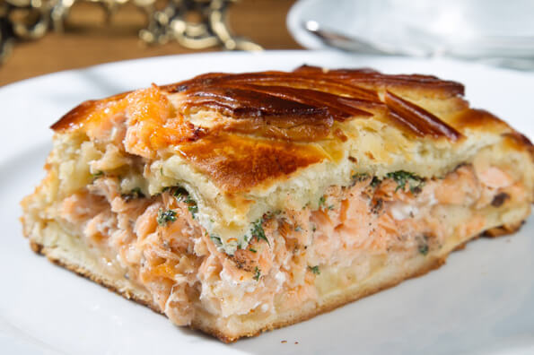 Spinach and salmon pie