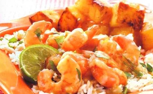 Shrimps in curry sauce