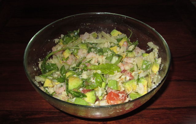 Avocado, grapefruit and crab meat salad
