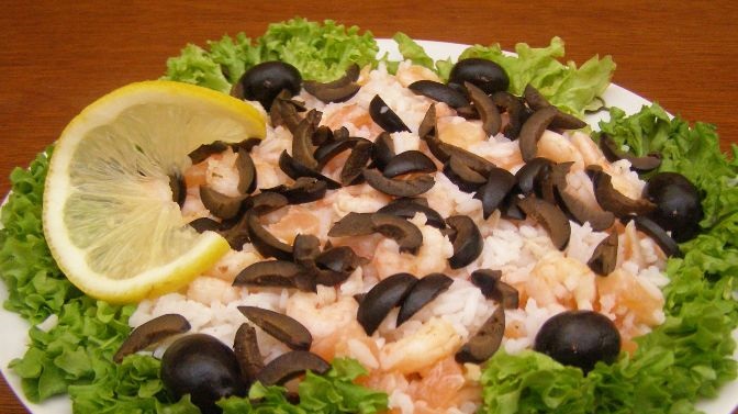 Shrimp and salmon salad