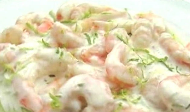 Shrimp with lime mayonnaise