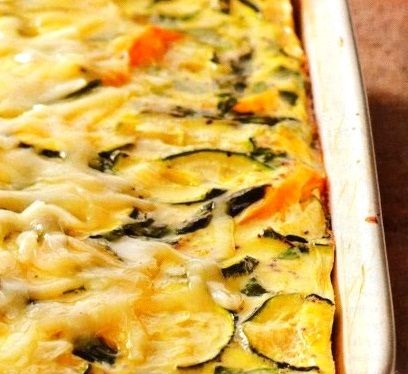 Frittata with zucchini and asparagus