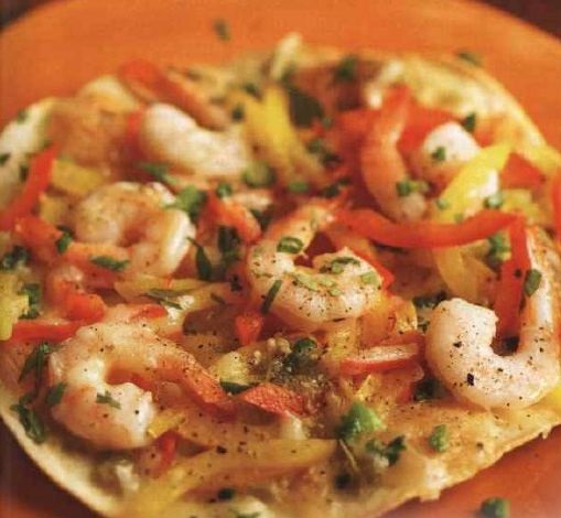 Fast shrimp pizza