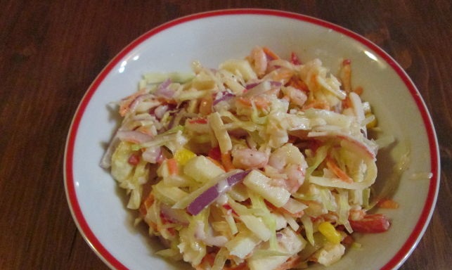 Cabbage salad with shrimps 